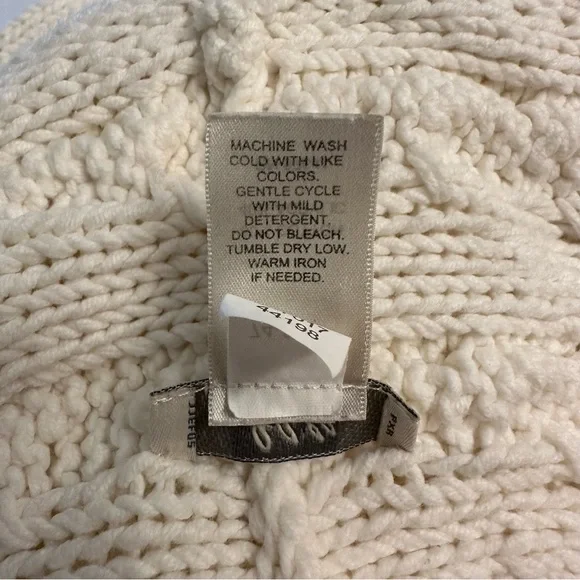 J Jill Crochet Knit Cream Shawl Collar Cardigan Sweater Size L - Picture 6 of 7